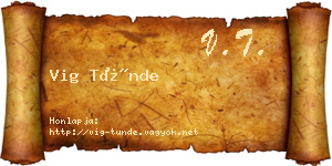 Vig Tünde névjegykártya